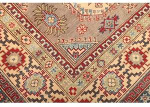 Tappeto Kazak Washed Geometrico Tortora Rosso Mattone 167x242 Cm