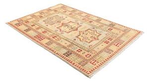 Tappeto Kazak Washed Stilizzato Celeste Rosso 119x175 Cm