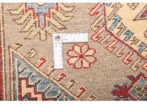 Tappeto Kazak Washed Geometrico Tortora Rosso Mattone 167x242 Cm