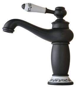 Miscelatore per lavabo in ottone nero, finitura bronzo spazzolato, attacco da 3/8 di pollice