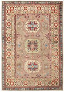 Tappeto Kazak Washed Geometrico Tortora Rosso Mattone 167x242 Cm