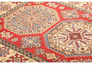 Tappeto Kazak Stilizzato Rosso Avorio 121x174 Cm
