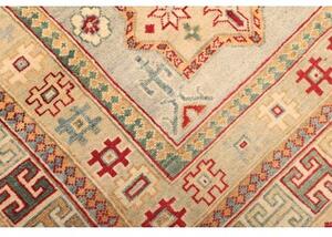 Tappeto Kazak Washed Stilizzato Celeste Rosso 119x175 Cm