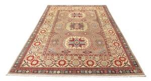 Tappeto Kazak Washed Geometrico Tortora Rosso Mattone 167x242 Cm