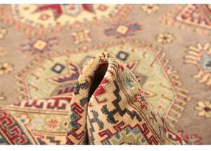Tappeto Kazak Washed Geometrico Tortora Rosso Mattone 167x242 Cm