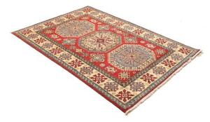 Tappeto Kazak Stilizzato Rosso Avorio 121x174 Cm