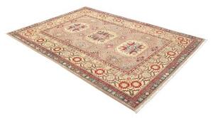 Tappeto Kazak Washed Geometrico Tortora Rosso Mattone 167x242 Cm
