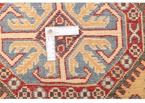 Tappeto Kazak Washed Stilizzato Becco Di Corda Rosso Mattone 100x153 Cm
