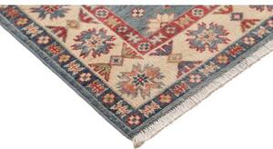 Tappeto Kazak Washed Stilizzato Azzurro Avorio Corsia 89x393 Cm