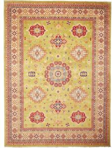 Tappeto Kazak Washed Stilizzato Verde Rosso 308x422 Cm