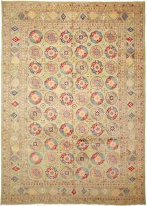 Tappeto Zigler Stilizzato Verde Salvia Rosso Mattone 300x428 Cm