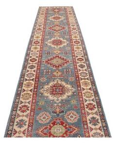 Tappeto Kazak Washed Stilizzato Azzurro Avorio Corsia 89x393 Cm