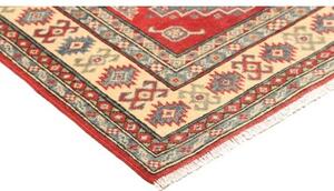 Tappeto Kazak Geometrico Rosso Avorio 103x150 Cm