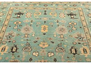 Tappeto Zigler Stilizzato Verde Acqua Crema 167x239 Cm
