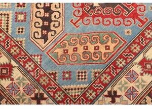 Tappeto Kazak Geometrico Azzurro Rosso 150x212 Cm