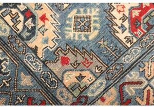 Tappeto Kazak Washed Stilizzato Azzurro Rosso 125x179 Cm