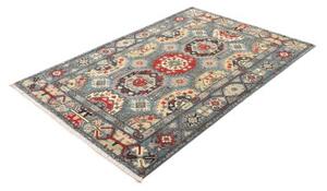 Tappeto Kazak Washed Stilizzato Azzurro Rosso 125x179 Cm