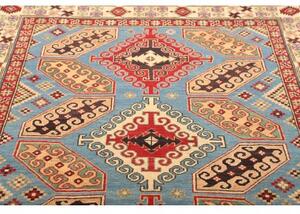 Tappeto Kazak Geometrico Azzurro Rosso 150x212 Cm