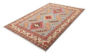 Tappeto Kazak Geometrico Azzurro Rosso 150x212 Cm