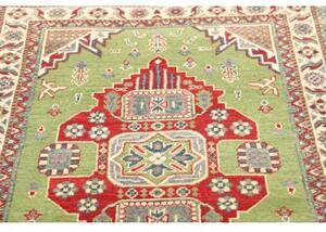 Tappeto Kazak Washed Stilizzato Verde Rosso 97x152 Cm