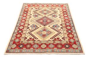 Tappeto Kazak Stilizzato Avorio Rosso Mattone 101x152 Cm