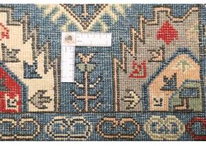 Tappeto Kazak Washed Stilizzato Azzurro Rosso 125x179 Cm