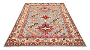 Tappeto Kazak Geometrico Azzurro Rosso 150x212 Cm
