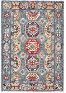 Tappeto Kazak Washed Stilizzato Azzurro Rosso 125x179 Cm