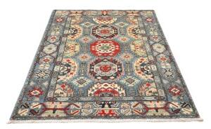 Tappeto Kazak Washed Stilizzato Azzurro Rosso 125x179 Cm