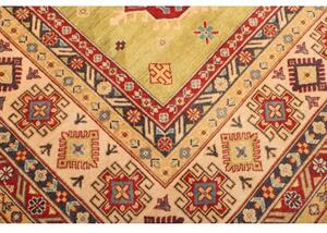 Tappeto Kazak Washed Stilizzato Verde Rosso 308x422 Cm