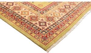 Tappeto Kazak Washed Stilizzato Verde Rosso 308x422 Cm