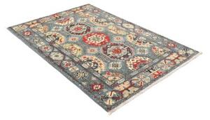 Tappeto Kazak Washed Stilizzato Azzurro Rosso 125x179 Cm