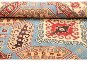 Tappeto Kazak Geometrico Azzurro Rosso 150x212 Cm