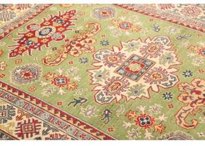 Tappeto Kazak Stilizzato Verde Rosso 148x205 Cm