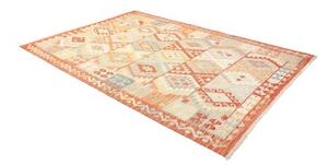 Tappeto Kilim Geometrico Ruggine Azzurro 197x290 Cm