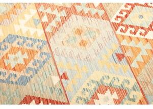 Tappeto Kilim Geometrico Ruggine Azzurro 197x290 Cm
