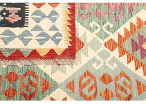 Tappeto Kilim Geometrico Multicolore Bianco Avorio 202x306 Cm