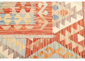 Tappeto Kilim Geometrico Ruggine Azzurro 197x290 Cm