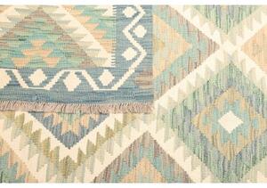 Tappeto Kilim Geometrico Azzurro Beige 200x291 Cm