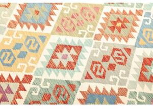 Tappeto Kilim Geometrico Multicolore Bianco Avorio 202x306 Cm