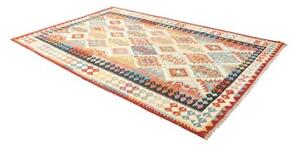 Tappeto Kilim Geometrico Multicolore Bianco Avorio 202x306 Cm