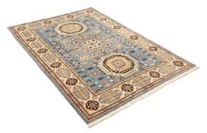 Tappeto Kazak Washed Stilizzato Blu Cielo Beige 123x173 Cm