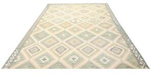 Tappeto Kilim Geometrico Azzurro Beige 200x291 Cm