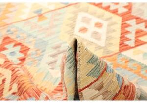 Tappeto Kilim Geometrico Ruggine Azzurro 197x290 Cm
