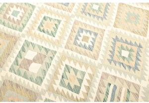 Tappeto Kilim Geometrico Azzurro Beige 200x291 Cm