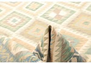 Tappeto Kilim Geometrico Azzurro Beige 200x291 Cm