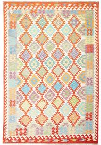 Tappeto Kilim Geometrico Arancione Beige 203x298 Cm