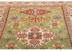 Tappeto Kazak Stilizzato Verde Rosso 148x205 Cm
