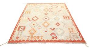 Tappeto Kilim Geometrico Azzurro Chiaro Arancione 150x205 Cm