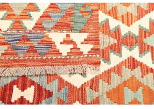 Tappeto Kilim Geometrico Arancione Avorio 173x249 Cm